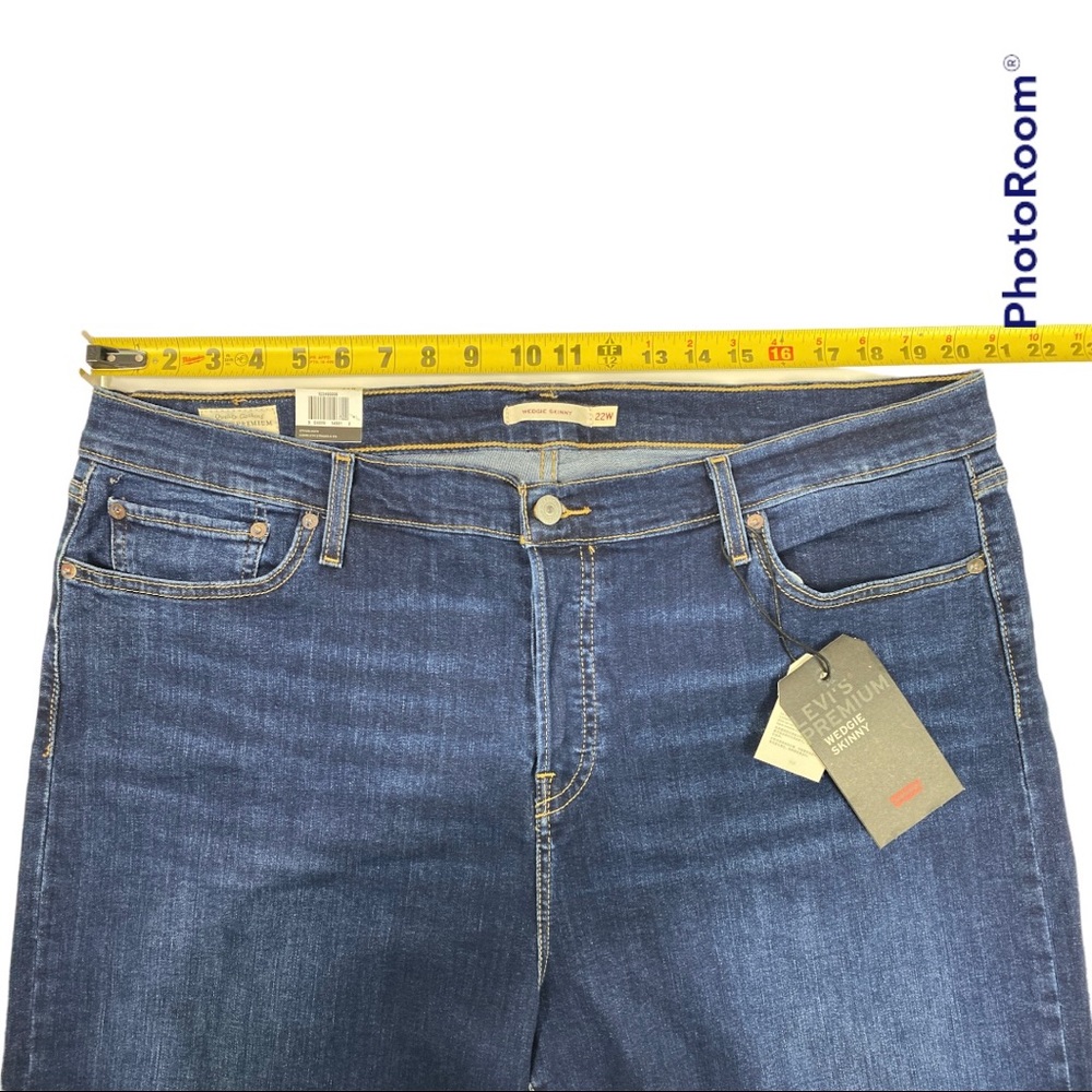 Levis Big E Jeans Wedgie Skinny Womens SZ 22W Crop Raw Hem Button Fly Plus - Picture 12 of 16